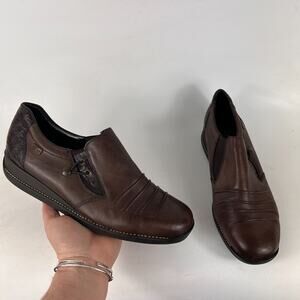 Rieker Daphne women's size 8.5 brown leather minimalist slip on flats shoes